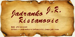 Jadranko Ristanović vizit kartica